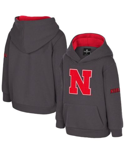 Детский флисовый худи Colosseum Charcoal Nebraska Huskers Big Logo Volume