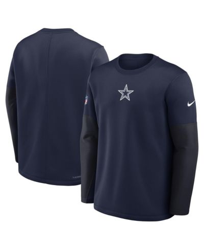 Мужская футболка Nike Navy Dallas Cowboys Sideline Coach Therma-FIT Long Sleeve