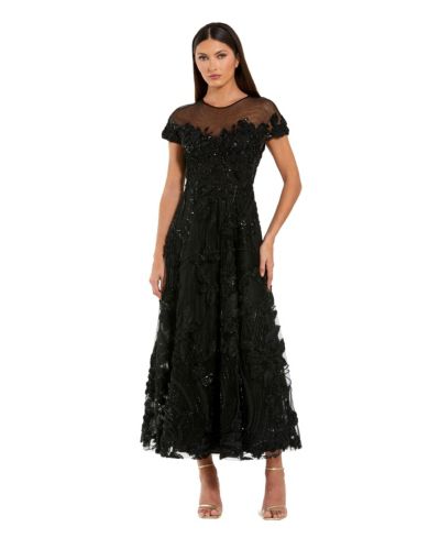 Mac Duggal Женское кружевное миди-платье A-Line
