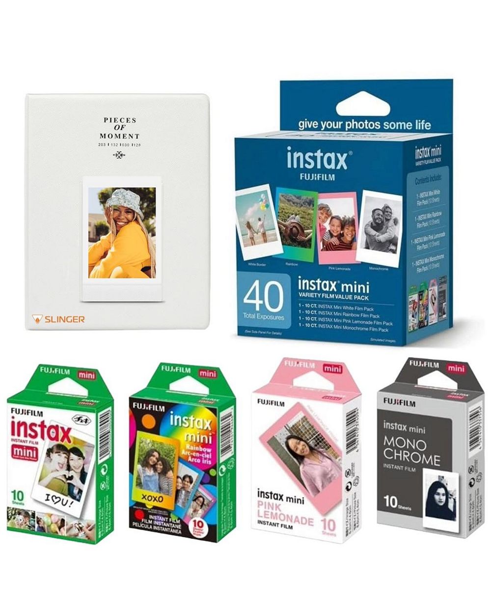 Fujifilm Instax Mini Instant Film Variety Value Pack, 40 Exp, w/Photo Album