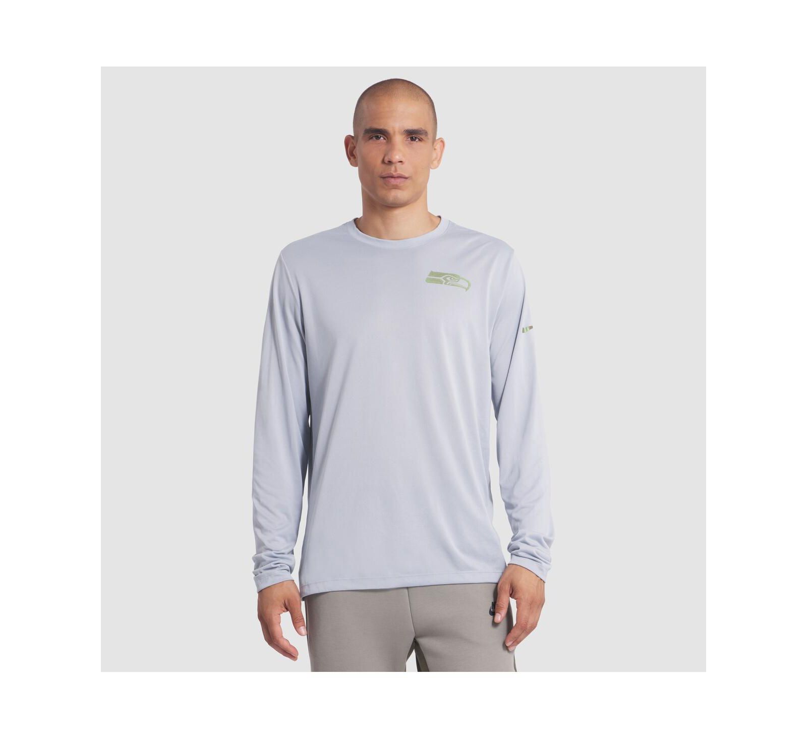 Nike Мужская футболка Nike Seattle Seahawks 2025 Rivalries Collection Sideline Legend Dri-FIT длинный рукав серого цвета Wolf Gray