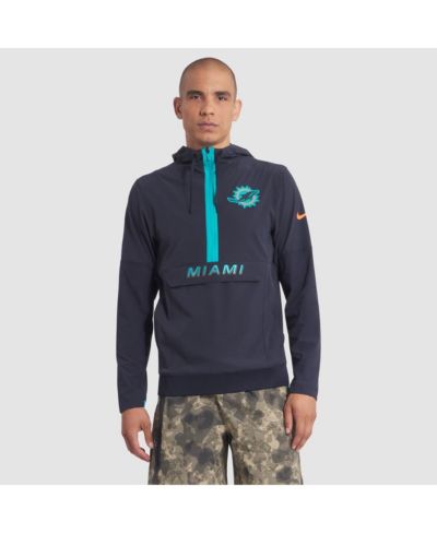 Nike Мужская куртка-анорак Nike Miami Dolphins 2025 Rivalries Collection Sideline Half-Zip Hoodie
