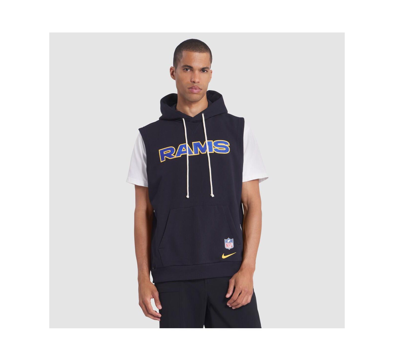 Мужское худи Nike Midnight Blue Los Angeles Rams 2025 Rivalries Collection Standard Issue Sideline Dri-FIT без рукавов