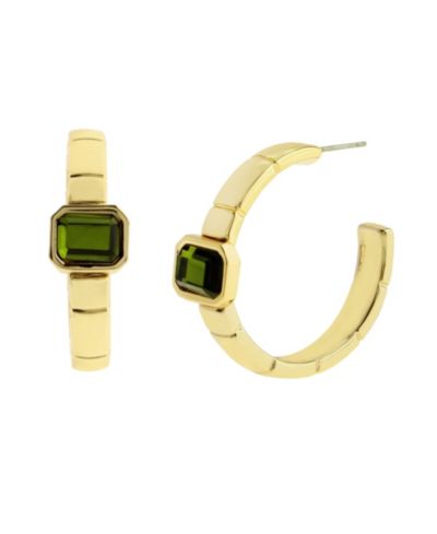 Steve Madden серьги-кольца Olivine Gem Watch Chain Hoop