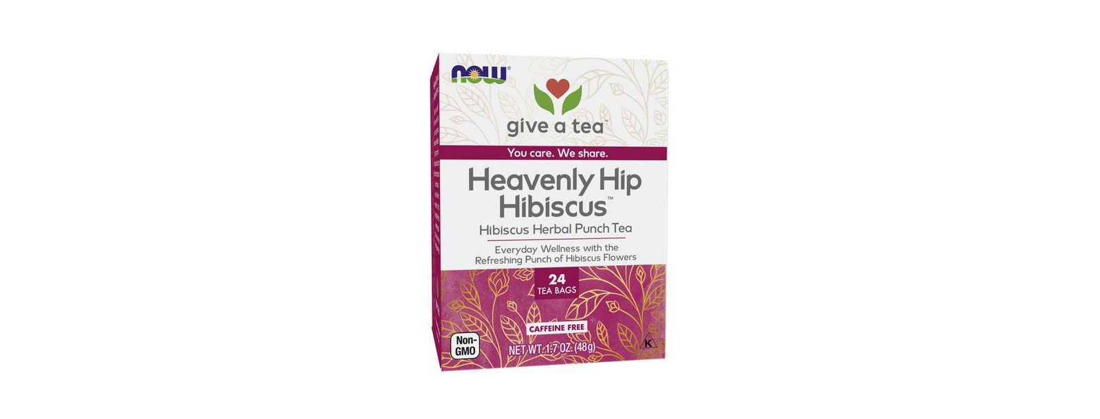 NOW Foods Heavenly Hip Hibiscus Tea Bags, 24 Bags