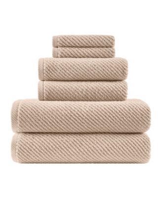 Madison Park Diagonal Ribbed Cotton 6-Pc. Towel Set
