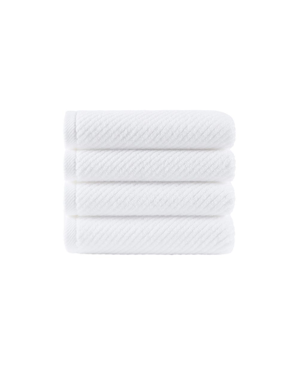 Madison Park Diagonal Ribbed Cotton 4-Pc. Hand Towel Set