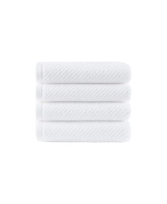 Madison Park Diagonal Ribbed Cotton 4-Pc. Hand Towel Set