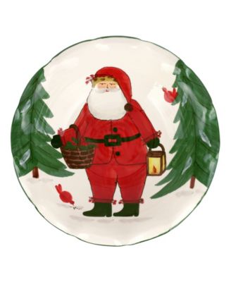 VIETRI Old St. Nick Pedestal Fruit Bowl