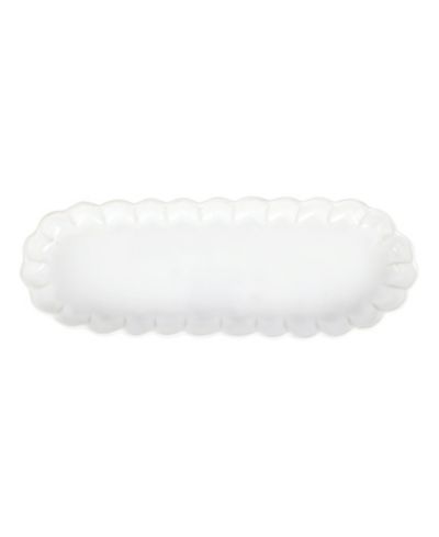 VIETRI Incanto Stone White Ruffle Oval Tray