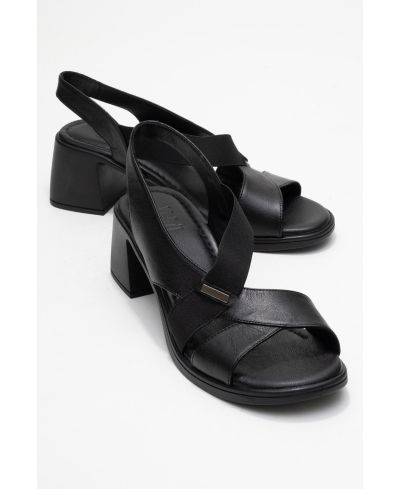 Женские сандалии Forever & Always Shoes Crina из эластичной кожи на массивном каблуке