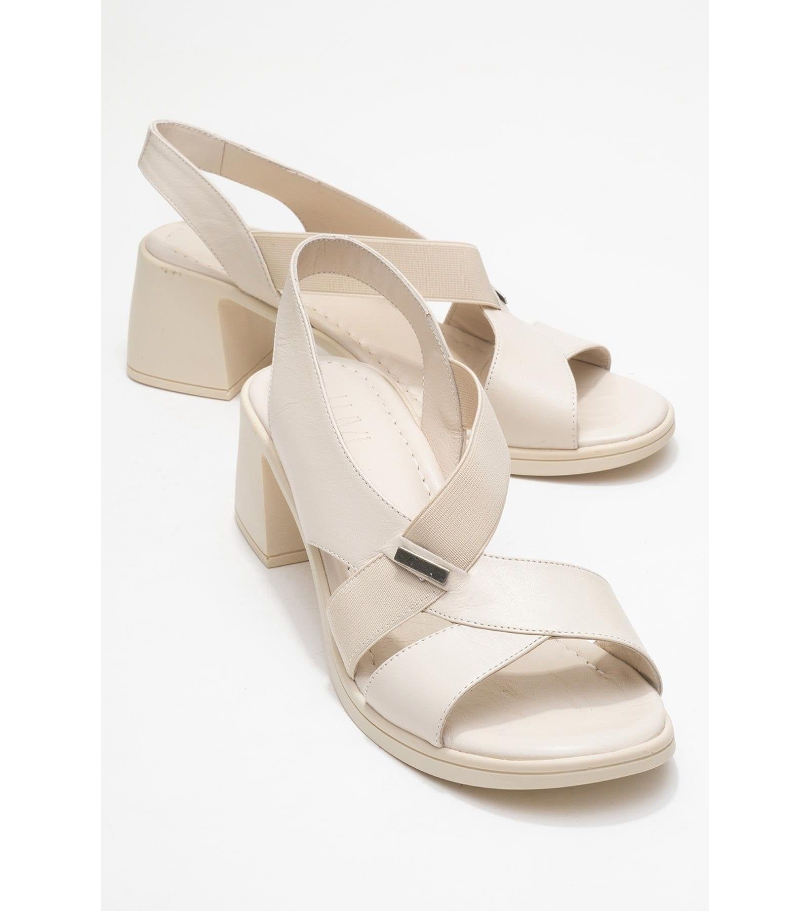 Женские сандалии Forever & Always Shoes Crina из эластичной кожи на массивном каблуке