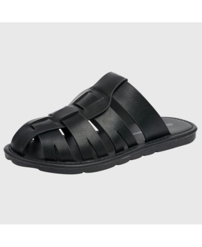 Alpine Swiss Men's Marlin Fisherman Slide Sandals Faux Leather Dressy Sandals
