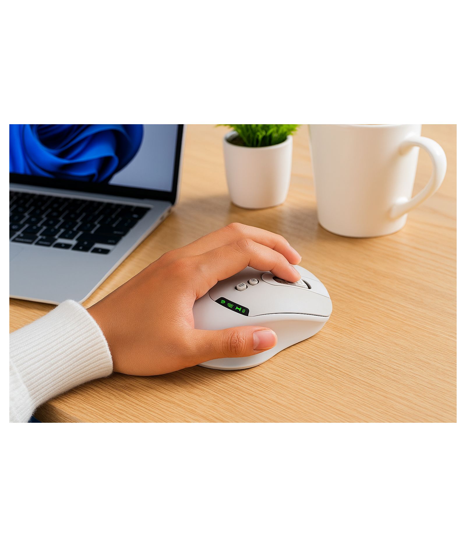 3pexperts Dual-Mode Wireless Rechargeable Mouse for Windows, macOS, Android, and iOS