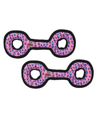 Tuffy средний игрушечный мячик Pink Leopard, набор из 2 шт, прочная мягкая пищащая игрушка для собак