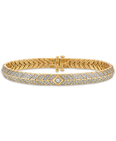 Esquire Men's Jewelry Diamond Bracelet (1 ct. t.w.) in 14k Gold-Plated Sterling Silver