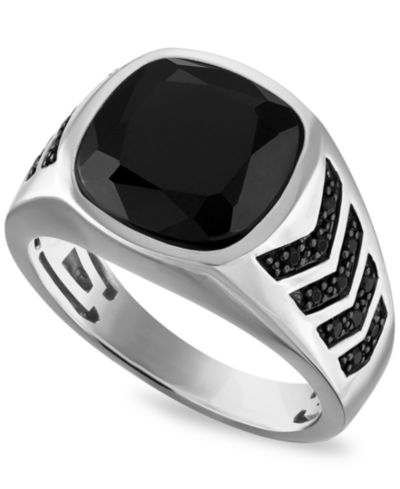 Esquire Men's Jewelry кольцо из стерлингового серебра с черным ониксом и черным шпинелем