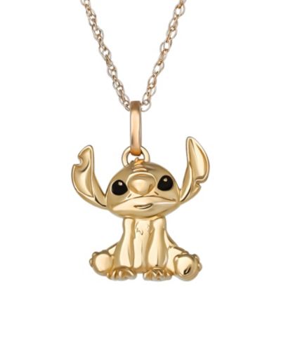 Disney Stitch Pendant Necklace in 10k Yellow Gold