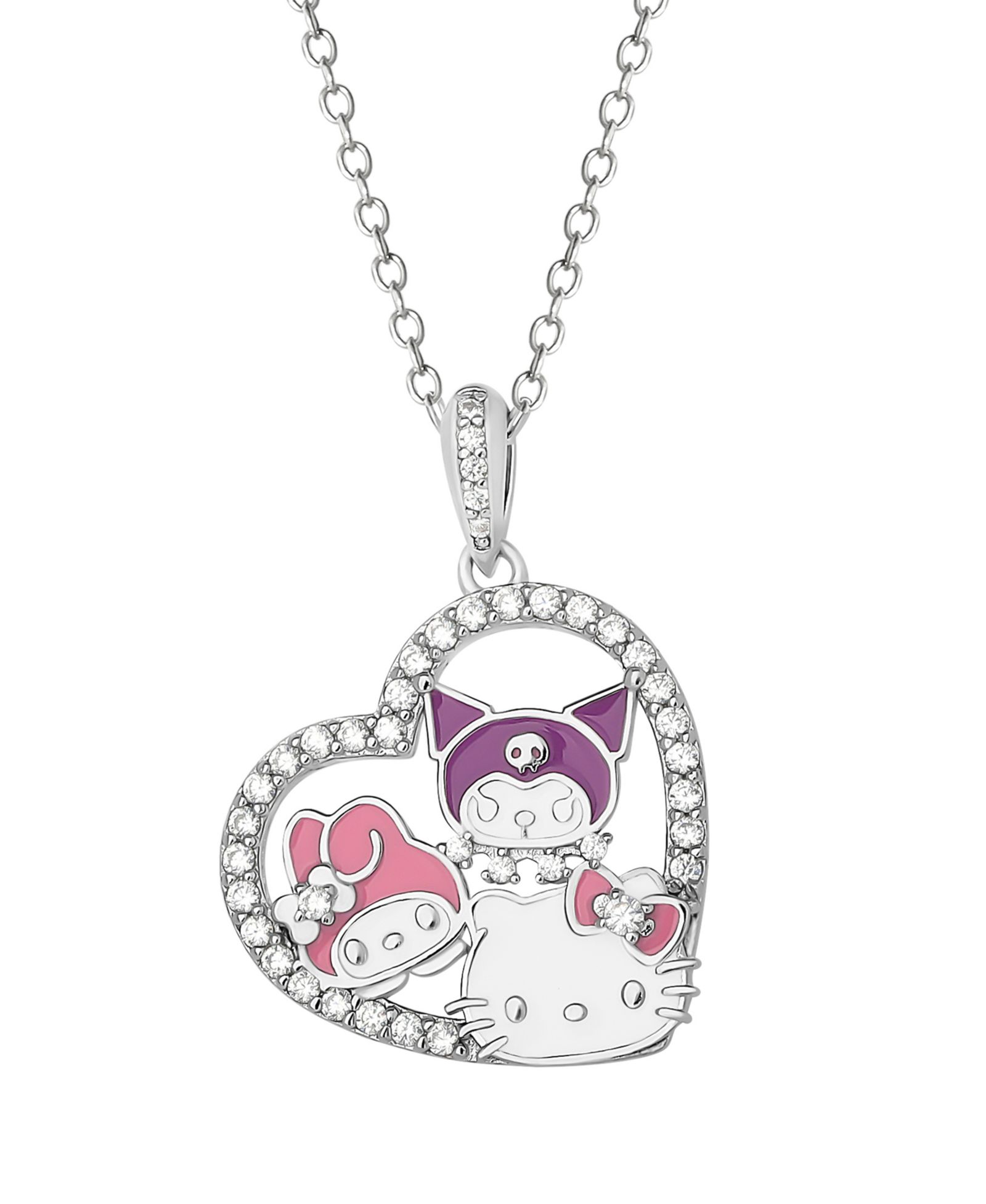 Подвеска Hello Kitty Friends с кубическим цирконием в стерлинговом серебре