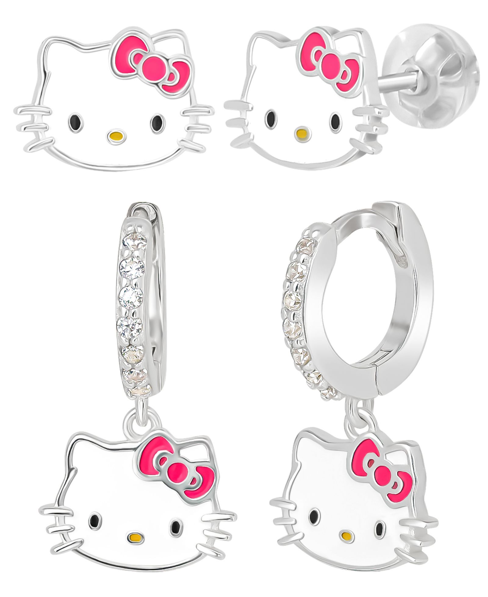 Серьги Macy's Cubic Zirconia Drop and Stud в серебряной отделке