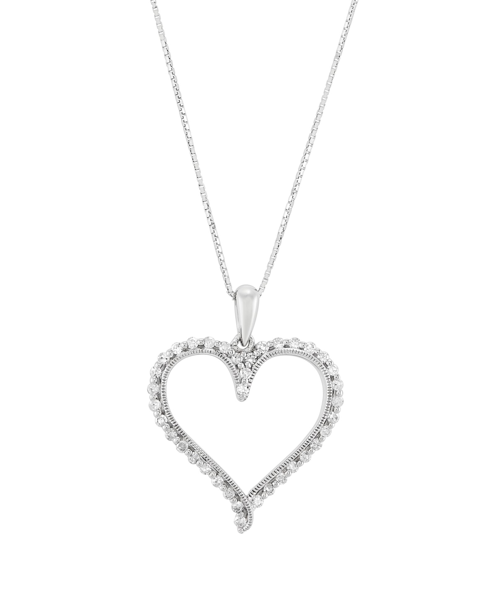 Подвеска Macy's Diamond Heart в 10k белом золоте