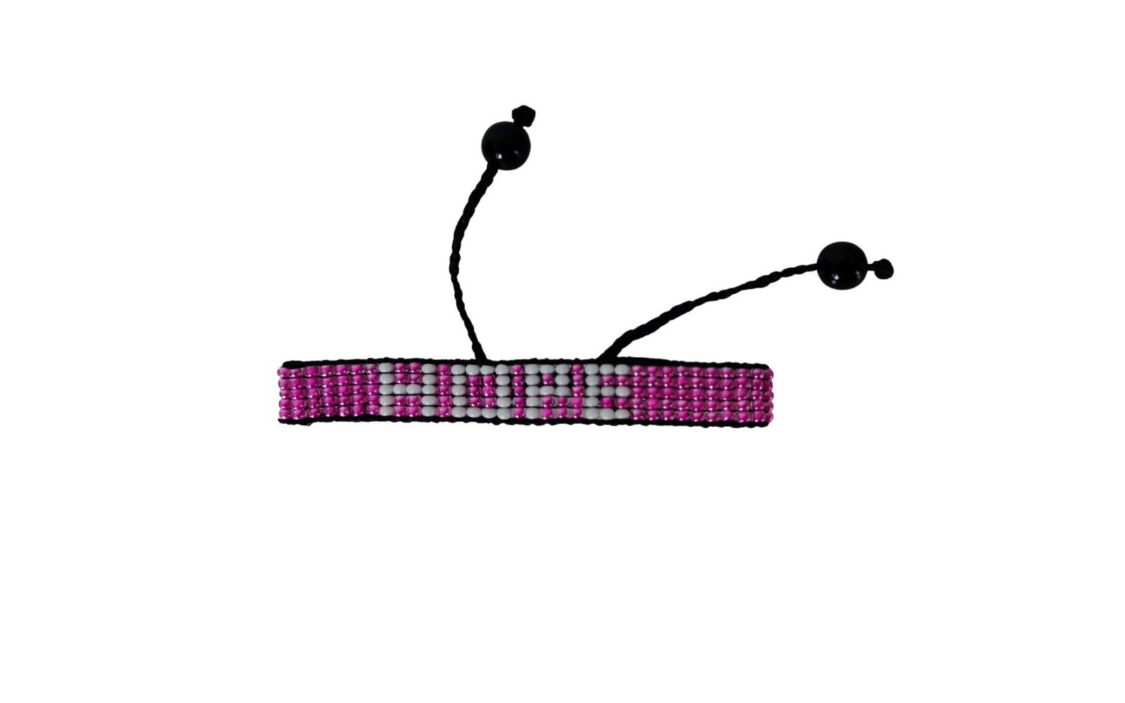 Браслет SAWA SAWA Handmade Beaded Pink with White HOPE