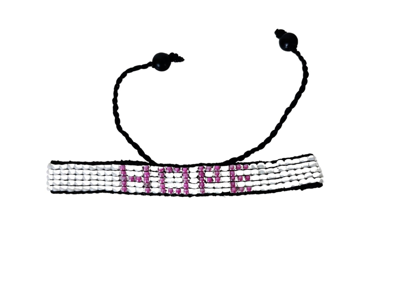 Breast Cancer Awareness Bracelet - White with Pink HOPE
