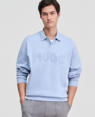 Hugo by Hugo Boss Men's Dimolox Long-Sleeve Snap Placket Logo Polo Sweatshirt