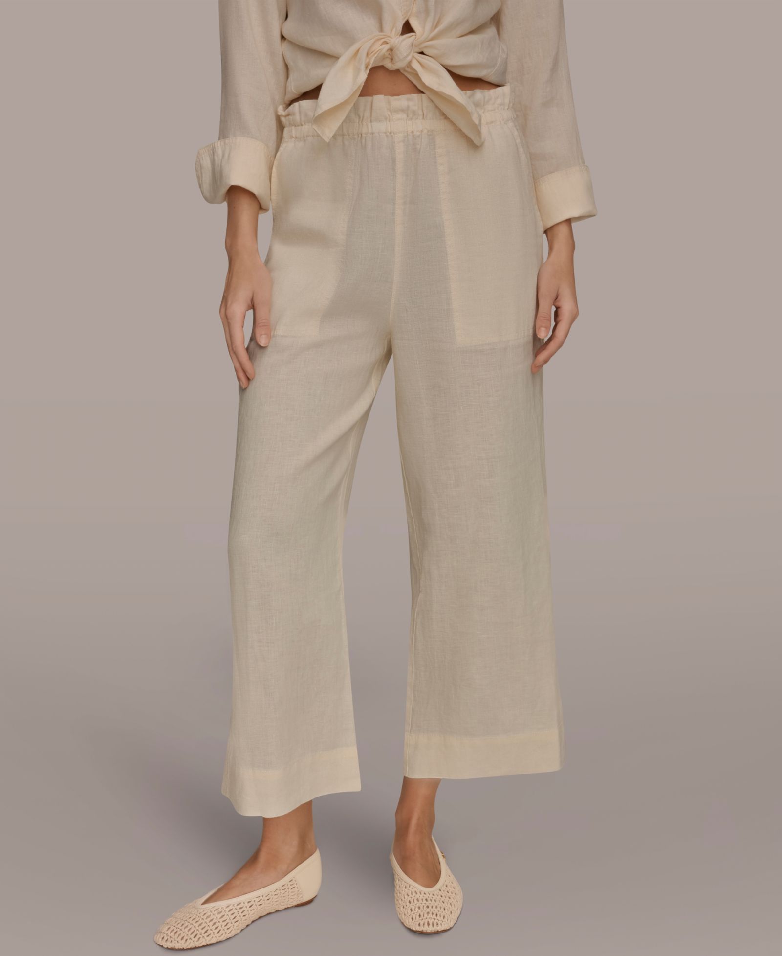 Donna Karan Weekend Women's High-Rise Relaxed Linen Pants