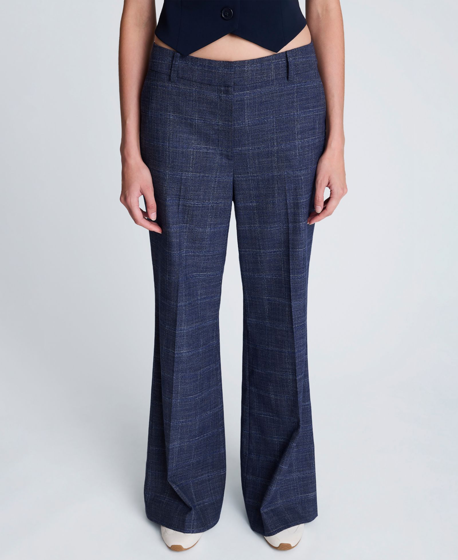 Женские брюки Kenneth Cole Plaid Mid-Rise Flare