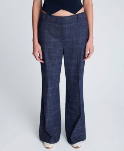 Женские брюки Kenneth Cole Plaid Mid-Rise Flare