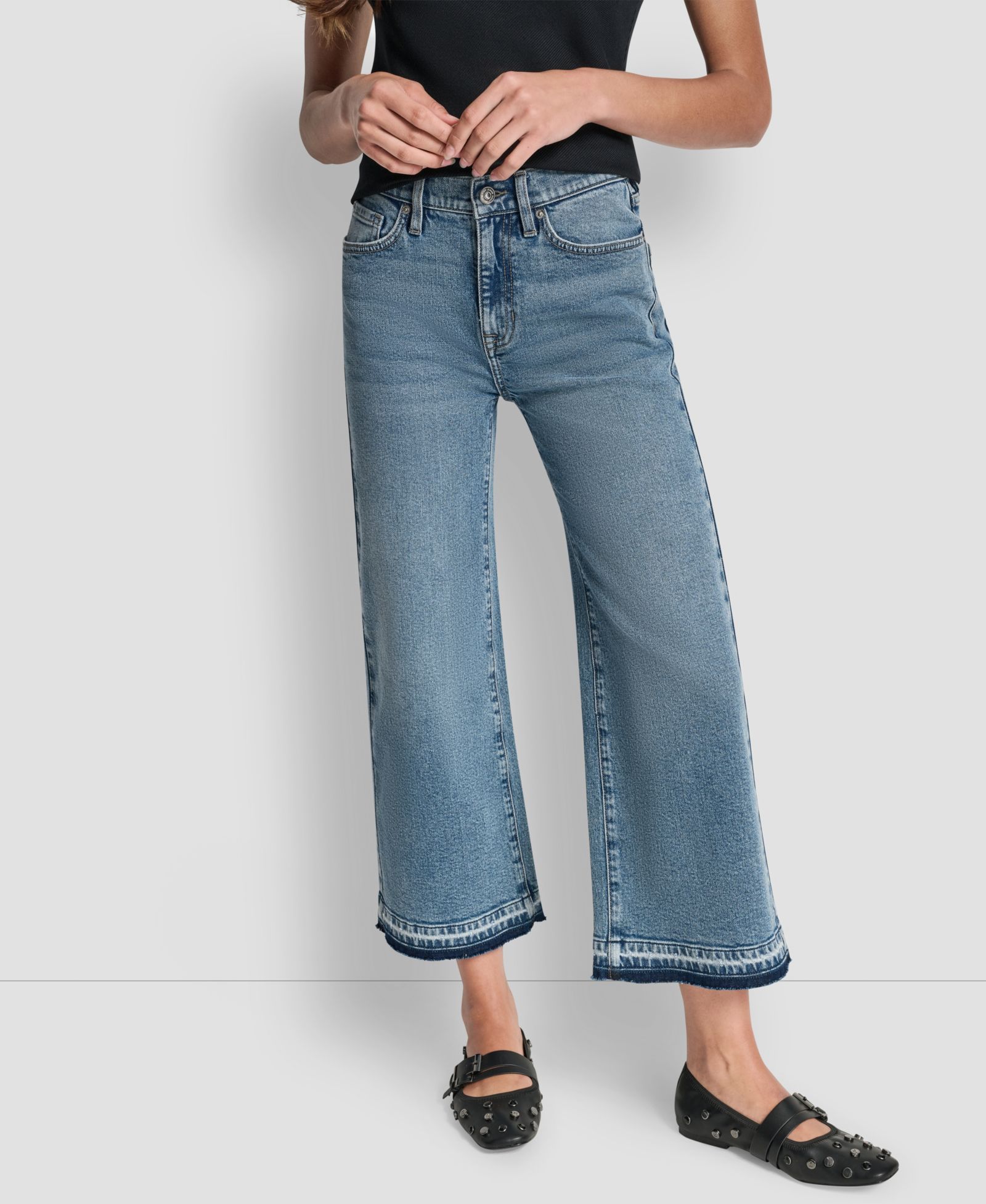 Женские широкие джинсы DKNY Jeans Mid-Rise Wide Leg Jeans
