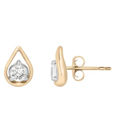 Серьги-гвоздики с бриллиантами в золоте 14k