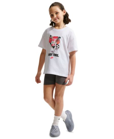 Футболка Nike Sportswear для девочек, с коротким рукавом