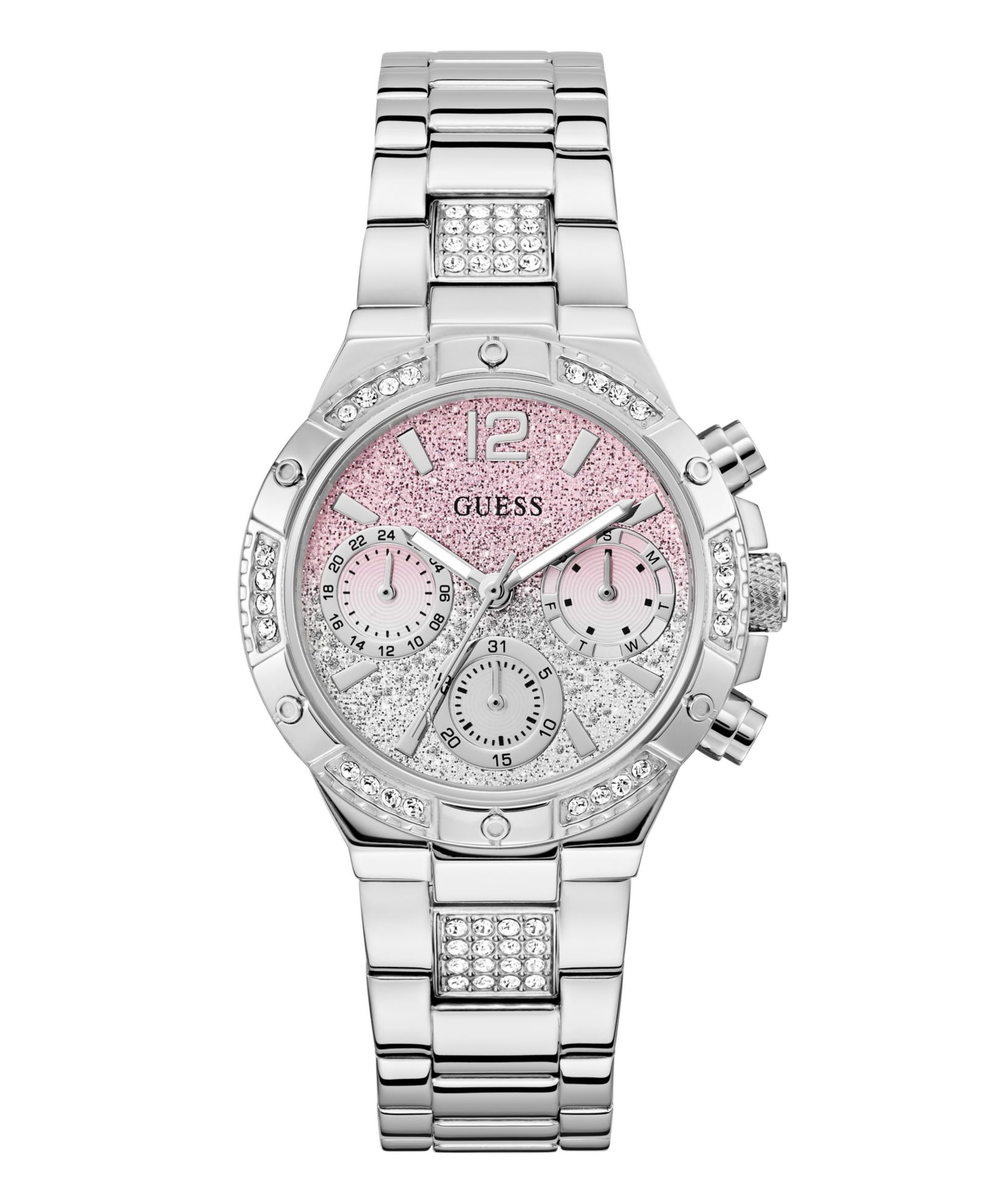 GUESS Women's Silver-Tone Multi-Function Watch, 38mm