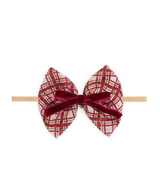 Sweet Wink Baby Girl's Christmas Plaid Layered Bow Baby Headband