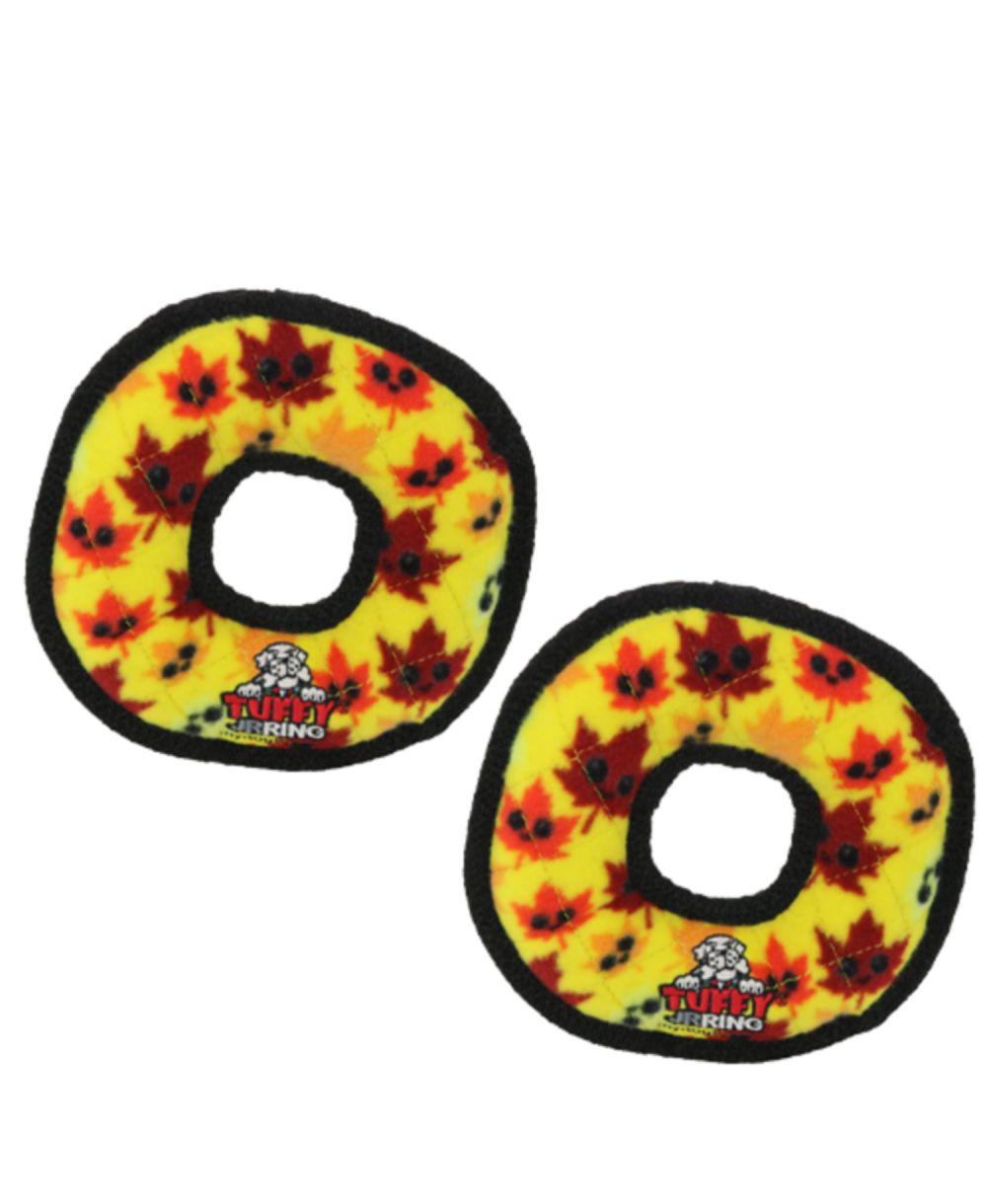 Tuffy Игрушка для собак Tuffy Holiday Jr Ring Leaves, 2 штуки, мягкая пищащая игрушка
