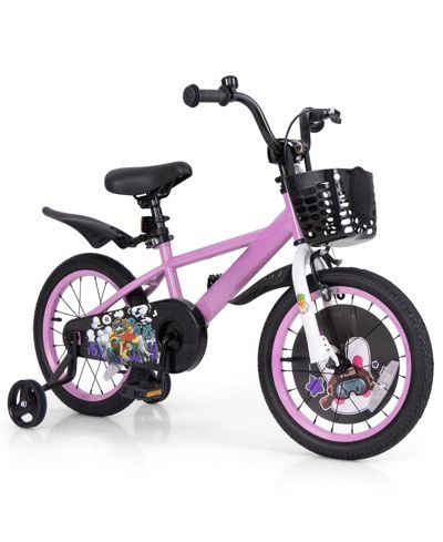 Hongge 16" Sport Bike with Adjustable Handlebar and Saddle, Dual Brakes and Removable Training Wheels, Ages 4–8