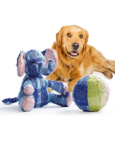Интерактивная пищащая игрушка для собак Nocciola Patchwork Pals Elephant & Ball Variety Pack