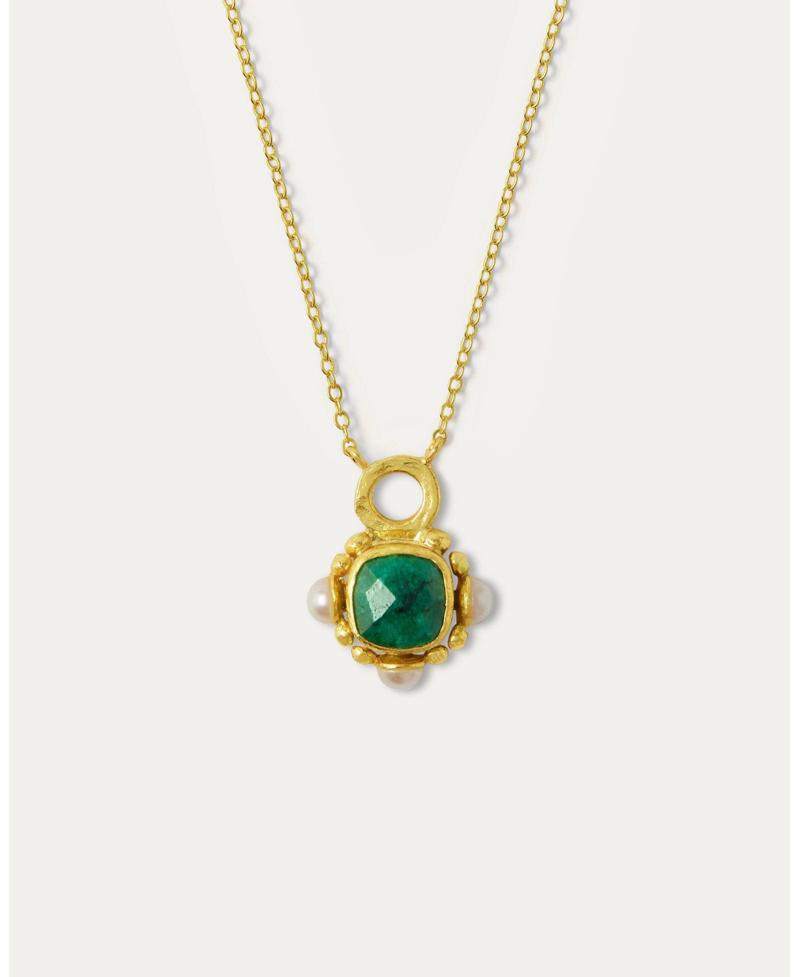 Ожерелье Ottoman Hands Esther Emerald And Pearl Pendant