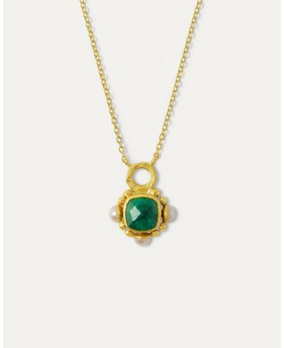Ожерелье Ottoman Hands Esther Emerald And Pearl Pendant