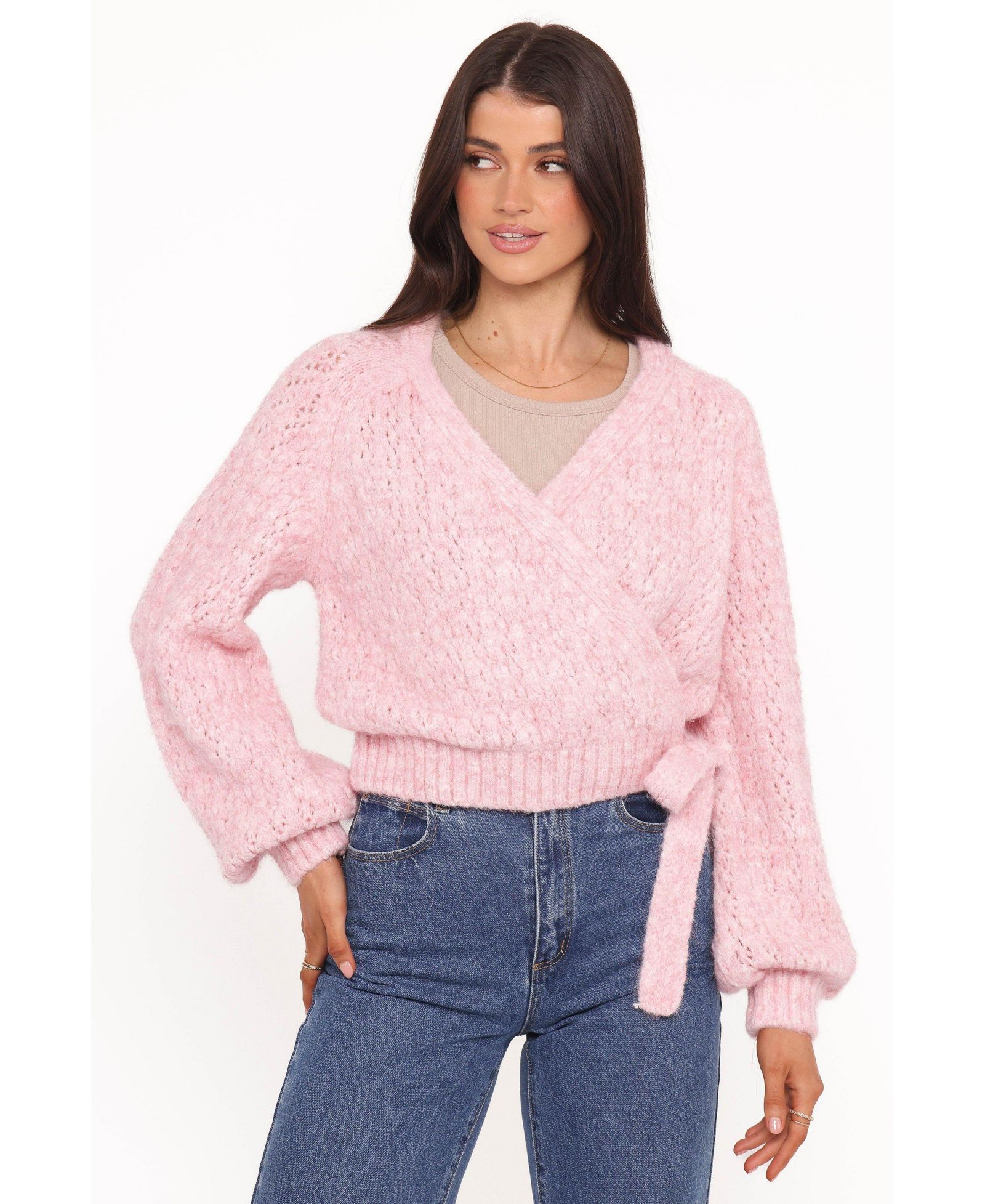 Petal and Pup Women's Etta Ballet Wrap Knit Sweater.