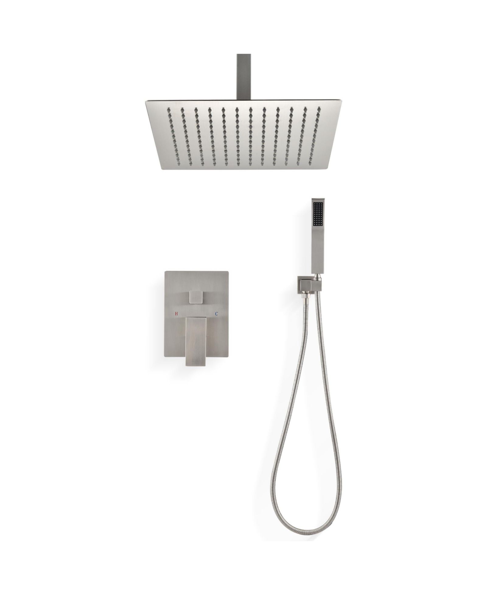 RAINSKEN Ceiling Mounted Shower System Combo Set with Handheld and 10"Shower head