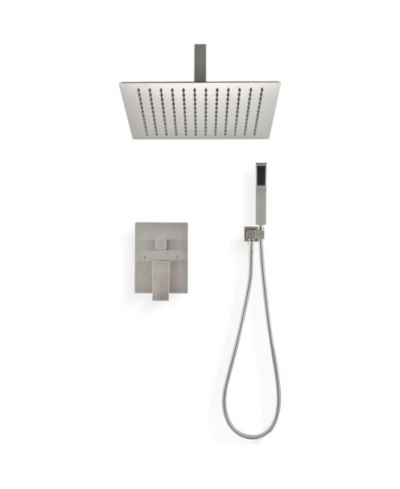 RAINSKEN Ceiling Mounted Shower System Combo Set with Handheld and 10"Shower head