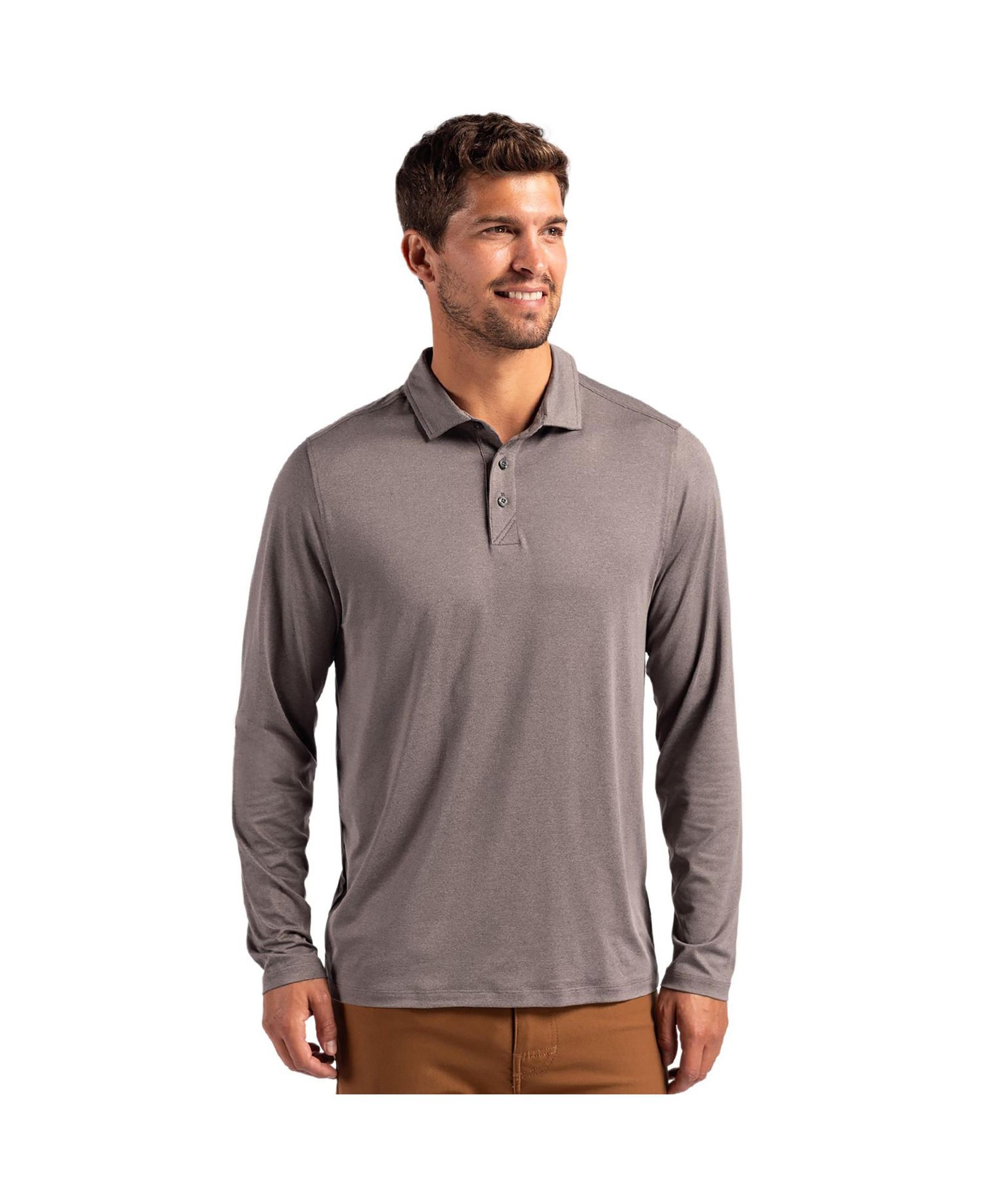 Cutter & Buck Men's Cutter and Buck Coastline Epic Comfort Recycled Long Sleeve Polo