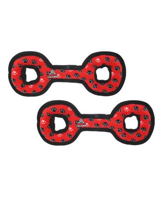 Набор из 2 игрушек для собак Tuffy Tug-O-War Red Paw, прочная мягкая пищалка