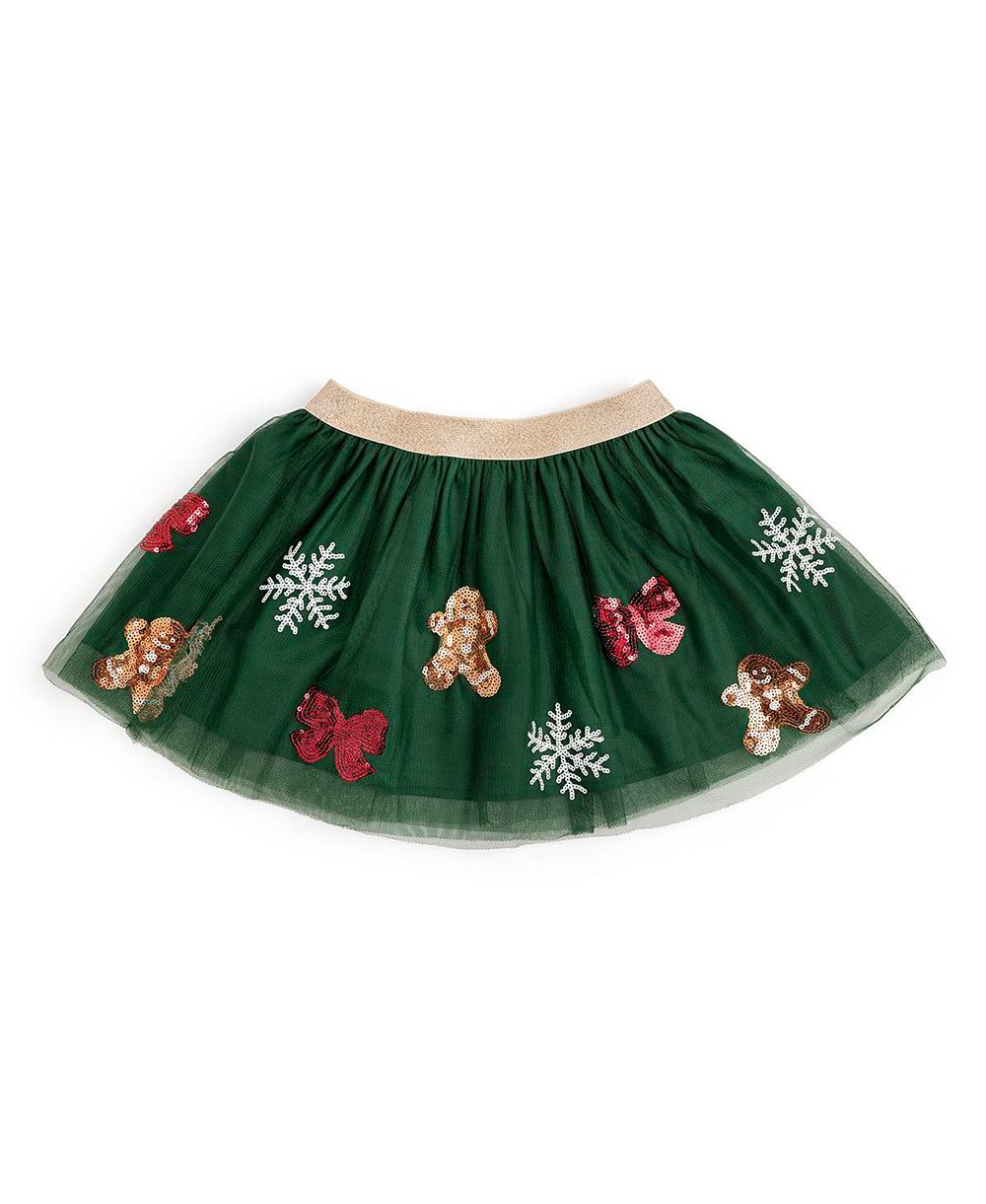 Sweet Wink Baby Girls Gingerbread Joy Sequin Christmas Tutu Skirt