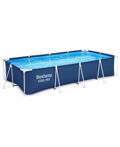 Bestway Steel Pro прямоугольный надземный бассейн, 13 Foot x 32 Inch, Blue