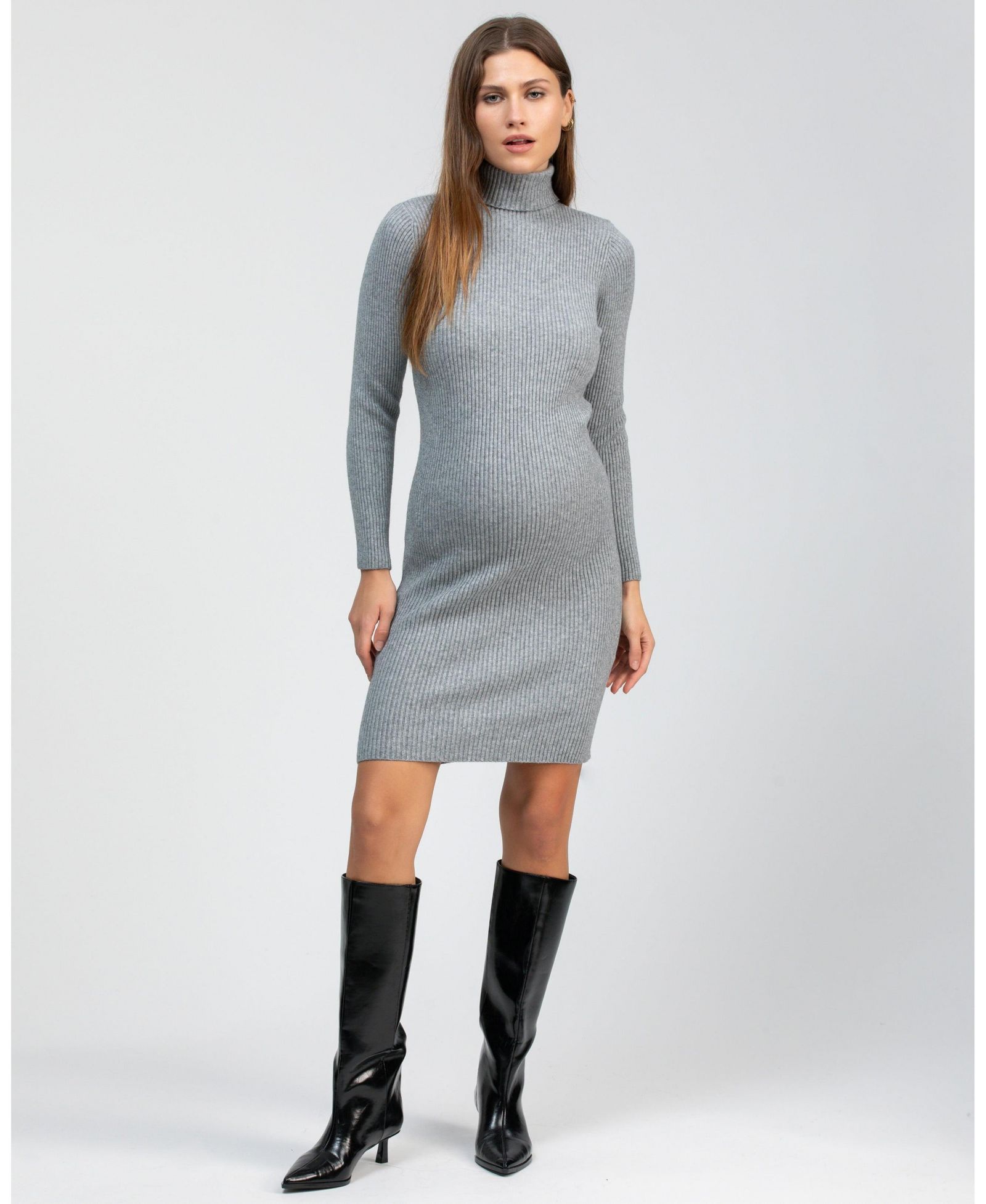 Платье PIETRO BRUNELLI MATERNITY Maternity Ribbed Turtleneck Mini Bodycon Celeste