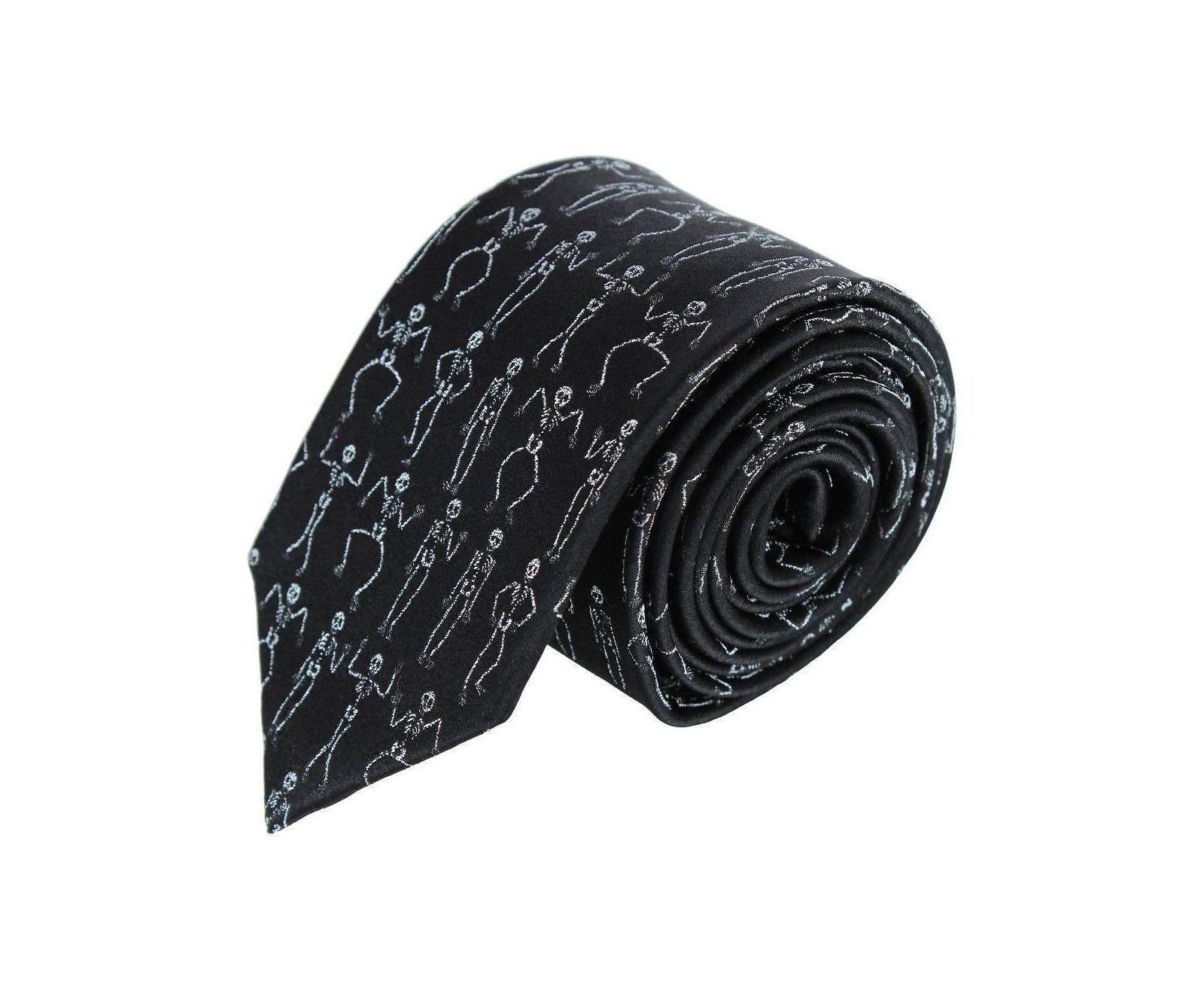 TRAFALGAR Men's Davy Bones the Dancing Skeleton Silk Novelty Necktie